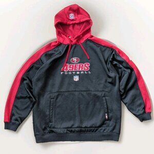 NFL San Francisco 49ers Reebok Hoodie XL Black Red Pullover SF Football Men's XL